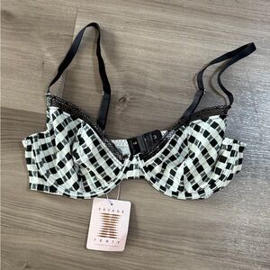 Savage X Fenty Checkered Bra in Black and White